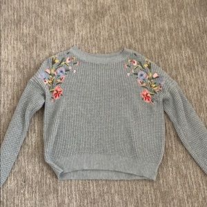 grey floral sweater